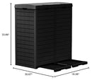 Vixzen 68Gallon Outdoor Trash Can with Lid,Waterproof Resin Waste Bin,Lightweight,Large Sturdy Garbage Bin for Patio,Kitchen,Backyard,Black
