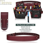 Nylon and Leather Tool Belt | Framing Tool Bags | Leather Tool Belts | Nylon Tool Pouch | Carpenter Tool Belt | Construction | Framers | Electrician (Black)