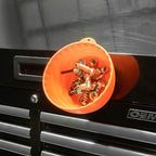 OEMTOOLS 25332 Orange Magnetic Nut Cup, Curved Magnetic Parts Tray Holds Up to 5 Pounds, Attaches To Metal Surfaces, Multi-Use Nuts And Bolts Organizer Made From Durable ABS Plastic