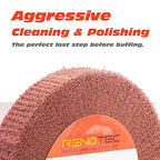 6 Inch Flap Wheel, Non-Woven Abrasive Polishing Wheel, 1 Inch Thickness, 3/4 Inch Arbor, for Bench Grinder (4 Pcs Grit320)