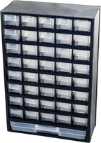 Storage Bin with Drawers - 41-Drawer Plastic Tool Organizer - Hardware or Craft Cabinet for Storing Beads, Toys, or Nuts and Bolts by Stalwart (Black)