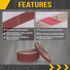 2 x 48 Inch Sanding Belt, 3 Pcs 320 Grit Knife Sharpener Belts Work Sharpening for Belt Sander Knife Carving Tool Metal Working