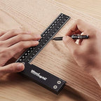 Precision Square Ruler for Measuring and Marking - Aluminum Steel Framing Tool for Professional Carpentry Use (Inch Set - 4 & 12)