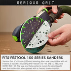 6-Inch 49-Hole 60 Grit Sanding Discs - Heavy-Duty Hook & Loop Film Discs - Sandpaper for Random Orbital Sanders - 25 Pack Box