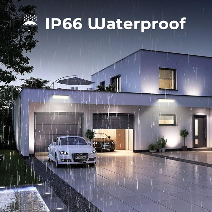 4Pack 100W Shop Lights, 11000LM 6000K Daylight White Super Brighter LED, IP66 Waterproof Garage Light with 1.8M/6FT Cord for Workshop Workbench Garage Yard Warehouse