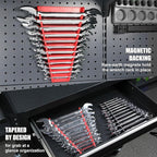 AMM 4 Pack Magnetic Wrench Organizer, 48-Slot Magnetic Wrench Holder for Tool Box Drawer Chest&Wall Mounted, SAE(1/4" - 1-1/16") and Metric 6mm-24mm