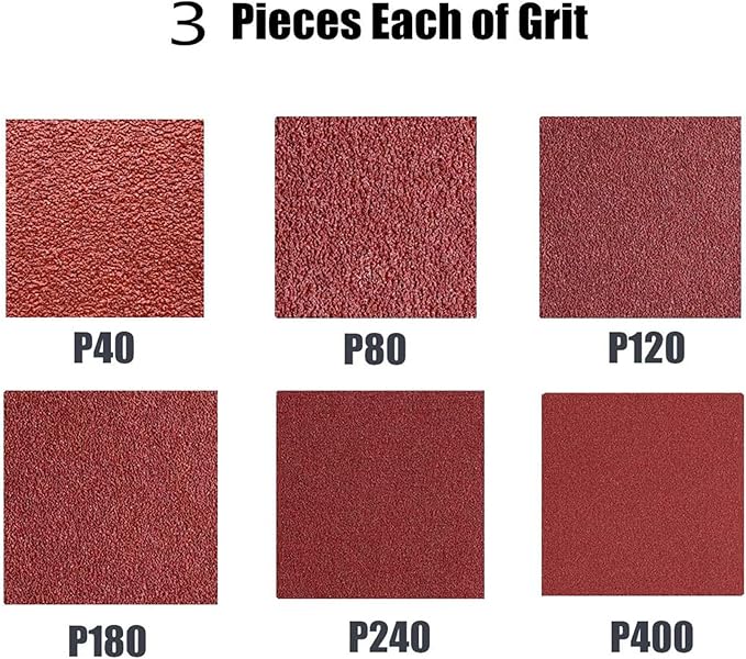 3x21 Sanding Belts for Belt Sander, 3 x 21 Aluminum Oxide Belt Sander Belt, 3 Each of 40 80 120 180 240 400 Grits Sander Belts,18 Pack(3x21In)