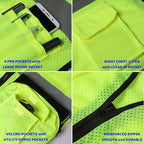 BeautyWill Custom Logo 10/20 Pack Safety Vest Class2 High Visibility Vest with Pockets Breathable Construction Vest Bulk