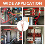 62PCS 8 AWG Ring Terminal Connectors Battery Copper Wire Lugs 8 Gauge 5/16", 3/8", 1/4", 1/2" with Heat Shrink Tubing Set, 30Pcs Battery Cable Ends and 32PCS Heat Shrink Tubing