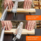 8-inch Table Saw for Jobsite, 6.7-Amp Copper Motor, Cutting Speed up to 3576RPM, 24T Blade, Compact Portable Table Saw Kit, with Sliding Miter Gauge DIY Woodworking and Furniture Making, Grey