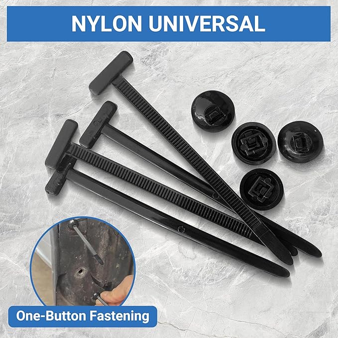 150PCS Cable Ties with Buckle – Button Head Zip Ties & Universal Cable Tie Clips for Home, Office, Auto Wire Management, Strong Nylon Cable Tie Buckle System