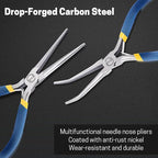VISEMAN 6" Mini Needle Nose Pliers with Comfort Grip Handles, Long Nose Pliers for Handmade Craft, Straight