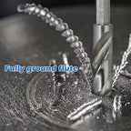 Stubby Drill Bit Set for Metal,6 pcs 1/4" Hex Shank M2 HSS for Quick Change,Short Drill Bits for Right Angle Adapter and Tight Spaces,Metal Drill Bit Set for Steel, Wood, Plastic, etc.