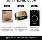 ULTRAHUMAN Ring AIR-Smart Ring Health Tracker, Size First Sizing Kit,Sleep Tracker,Smart Ring for Men/Women,Fitness Tracker (Made in India, Bionic Gold, 14)