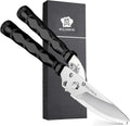 WILDMOK Heavy Duty Poultry Shears - 8.5 Inch Multi-function Stainless Steel Poultry Outdoor Shears, Ultra Sharp Kitchen Scissors for Outdoor Camp, Black