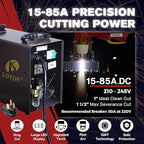 LOTOS LTP8500 85AMP Non-Touch Pilot Arc Plasma Cutter, Drag Cut Enabled, 1” 25mm Clean Cut, 1.5" 38mm Severance Cut, Metal Cut Machine, Plasma Cutting Equipment, 220V