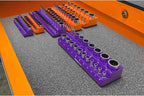 Olsa Tools Magnetic Socket Organizer | 3/8-inch drive | SAE Orange | Holds 26 Sockets | Professional Quality Tools Organizer