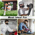 BASE CAMP Silver and Black Upgrade M Plus Dust Mask, Reusable Respirator Face Mask with 6 Activated Carbon Filters, Safety Work Masks for Woodworking, Construction, Yard Lawn Paint, Dust