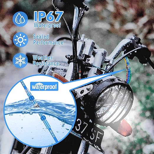 Kuject 150PCS Solder Seal Wire Connectors AWG 16-14, Blue Solder Seal Heat Shrink Butt Connectors Terminals Sleeve Waterproof Wire Splice Connector for Marine Boat Wire Joint