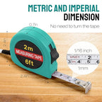 50 Pcs 6 FT Mini Tape Measure Retractable Bulk Small Measuring Tape Pocket Size Measurement Tool for Operation Christmas Items Party Favor Gifts Stuffers for Men(Water Green)