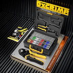 Ferrule Crimping Tool Kit with 24 Sizes Ferrules, Ratchet Pliers for AWG24-8, Hexagonal Wire Crimp Pliers for Professional Electricians and DIY, Durable and Easy to Use with Crimp Connectors