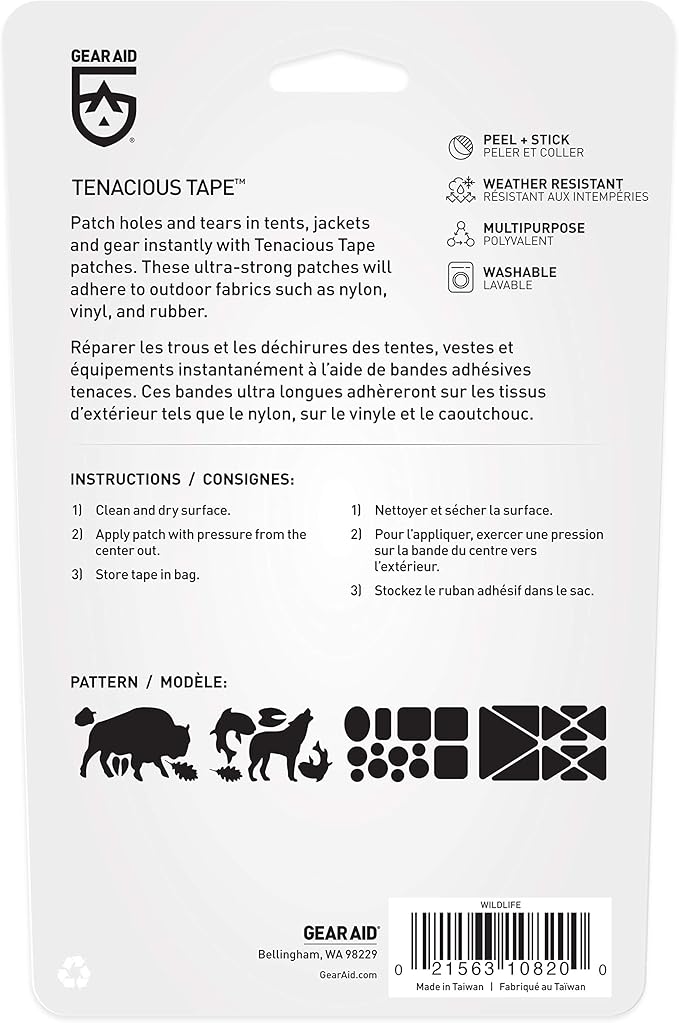 GEAR AID Tenacious Tape Gear Patches for Jacket Repair