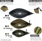COREFLEX Premium Tool Pouch Zipper Bag, Small Tool Bag, Multipurpose Storage pouch, Heavy duty Flat Bottom Tool bag with YKK Zipper (6 pack Combo mixed size)