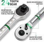 3/4-Inch Drive Click Torque Wrench, Dual-Direction Click Professional Torque Wrench 160-840FT.LB/135-815N.M, Dual Range Scales Graduated in FT.LB and N.M