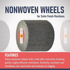Non-Woven Wire Drawing Flap Wheel, 120x100mm, for Stainless Steel Satin Finishing and Metal Surface Treatment, Conditioning Drum Buffin for Burnishing Polishing Machine (240-600 Grit Set)