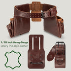 STRONGLAD Tool Belt - Framing Tool Belt for Carpenters - Tool Belts for Men - Carpenter Pouches for Construction - 21 Pockets, Oil-Tanned Full-Grain Leather T800
