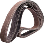 2 x 72 Inch Sanding Belts, 60/80/120/240/400/600 Grit Aluminum Oxide Metal Sanding Belts Assortment, 2x72 Grinding Belts for Knife Sharpening Metal Working, 6 Pack(2x72in)