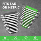 4Pack Magnetic Wrench Organizer wrench rack Tool Trays, Premium Quality Wrench Holder SAE(1/4" - 1/16") and Metric(6mm-24mm)