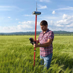AdirPro Aluminum GPS Rover Rod – 2m 2-Piece Design GPS Pole for Land Surveying & Engineering – RTK GPS/GNSS Accessory – Includes Level Vial & Carrying Case (Red)