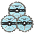 KEENTECH 6-1/2 Inch Woodworking Circular Saw Blade 18T 24T 40T 3-Pack, Tungsten Carbide Tipped, ATAF Grind, 5/8 Inch Arbor Hole