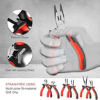 HAUTMEC 6PCS Mini Pliers Set High Leverage Multi Small Pliers Tool Set with Needle Nose, Linesman, Long Nose, Bent Nose, Diagonal Cutters, End Cutting Plier for Jewelry, Electronic and Crafts HT0275