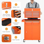 INTERGREAT Tool Chest Cabinet, 5-Drawer Rolling Tool Chest with Detachable Top Tool Box, Tool Chests with Universal Lockable Wheels, Metal Tool Cart for Garage, Workshop, Barbershop(Orange)
