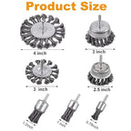 Rocaris 7Pcs Twist Knot Wire Wheel Brush for Drill Crimped Cup Wire Wheels Brush Set for Drill with 1/4-Inch Shank for Rust Removal, Corrosion and Scrub Surfaces