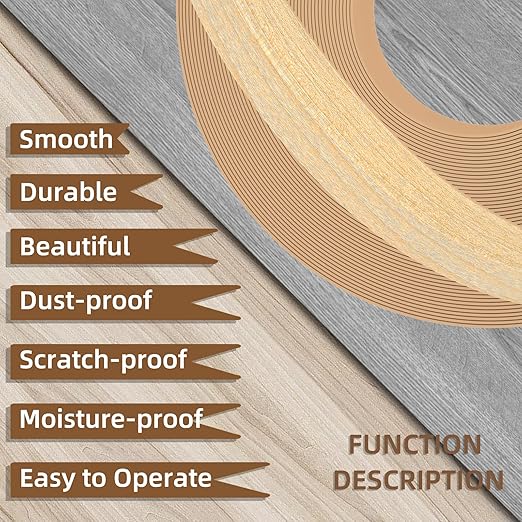 GSCIT Club Maple Wood Veneer, 12 inch x 50ft Wood Edge Banding Pre-glued Flexible, Veneer Tape Banding for Cabinet Repair Furniture Restoration