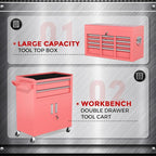 INTERGREAT Tool Chest, Assembled Tool Cabinet with 8 Drawers, Detachable Organized Tool Chests, Lockable Tool Cabinet for Workshop, Warehouse, Mechanics Garage (Pink)