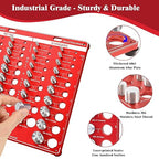 42 Nut and Bolt Thread Checker, Bolt Size and Thread Gauge 19 Standard & 15 Metric Bolt & 8 Drill Bit Gauge, Bolt and Nut Identifier Gauge with Inch and Centimeter Scales
