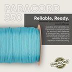 The Paracord Store | Type III 550 Paracord - 1000 FT Spool, Neon Turquoise | Heavy Duty 7 Strand Tactical Paracord - USA Made Nylon Outdoor Parachute Cord for Camping, Fishing & More - Survival Cord