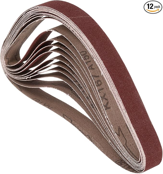 12 Pcs Sanding Belts 1 x 30 Inch 150 Grit Aluminum Oxide Abrasive Sandpaper for Belt Sander Metal Grinding Wood Working Weld Rust Removal