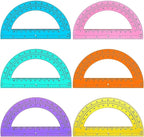 Zonon 100 Pieces Protractors Bulk Plastic 180 Degrees 6 Inch Translucent Protractors for Geometry, Angle Measurement, Students School Supplies