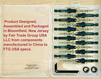 FTG USA 12 Pc #8 (11/64") Countersink Drill Bit Set with Depth Stop Collar, Hex Wrench - Tapered Drill Bits for Wood