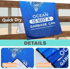 Protect Ocean Environment Beach Towel Oversized 36" x 72", Thin Lightweight Sand Free Quick Dry Microfiber Towel for Swimming Pool Cruise Camping Travel