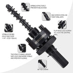 General Hole Saw Mandrel, 7/16-Inch and 3/8 Inch Hole Saw Arbor with 3Pcs Central Drill/2PCS Hex wrench/2Pcs Spring