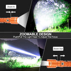 Flashlights High Lumens Rechargeable, Super Bright Long Range Small Powerful Flashlight, 6 Modes LED Tactical Pocket Waterproof Flash Light for Home Emergency (2, Orange)
