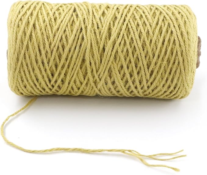 3mm x 500 Feet Yellow Jute Rope, Twine for Gardening Tomato Climbing Plant Tie Floristry Crafts Gift Wrapping Packing Decor