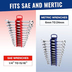 WORKPRO 8-Piece Magnetic Socket Organizer and Magnetic Wrench Organizer Set, Socket Holder Set 1/4", 3/8", 1/2" Drive Metric SAE Socket Storage, Metric SAE Wrench Holder(Socket, Wrench not Included)