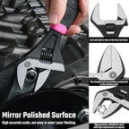 DURATECH 8-Inch Adjustable Wrench, Wide Jaw Opening Plumbing Wrench, CR-V Steel, SAE and Metric Scale Marked, Ergonomic Grip